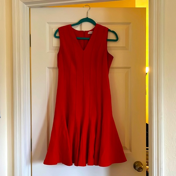 Calvin Klein | Dresses | Red Calvin Klein Dress Swing Dress | Poshmark